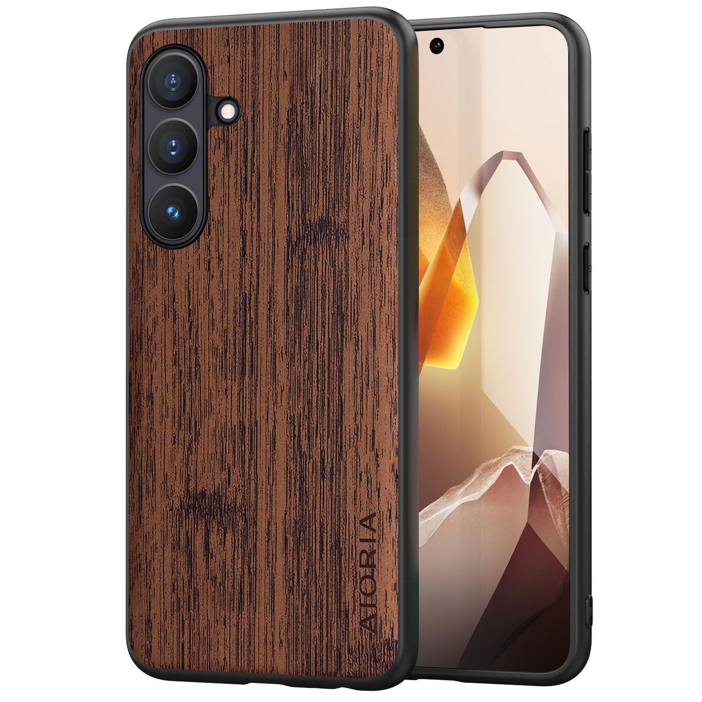 for Samsung Galaxy S25 FE Case Imitation Bamboo Pattern PU Leather Design Phone Protective Cover (Coffee, for Galaxy S25 FE)