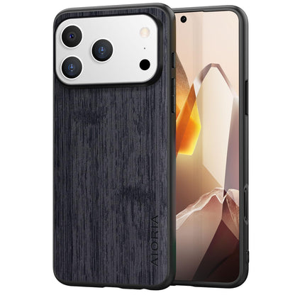 Case for iPhone 17 Pro Max Air Imitation Bamboo Pattern PU Leather Design Phone Case Protective Cover