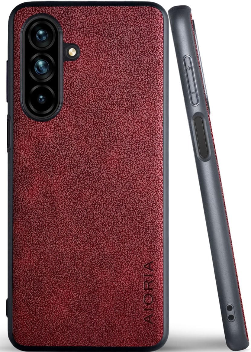 for Samsung Galaxy A Series Case A17 A56 A36 A26 A16 A55 A35 A25 A15 Premium Leather Cover Retro Design Full Protective Phone Case for Samsung Galaxy A26 5G (Red, A26)