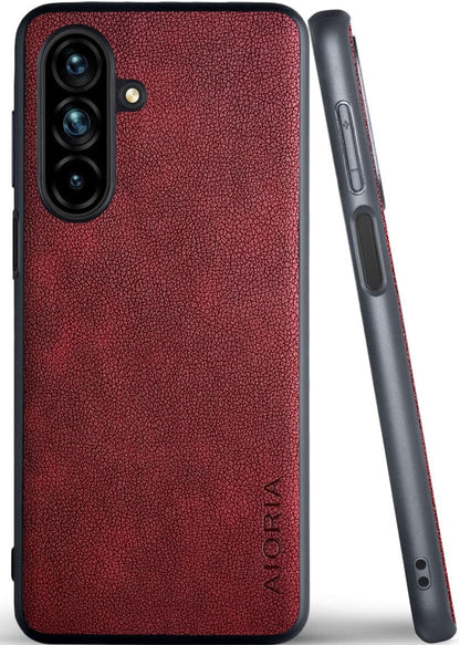 for Samsung Galaxy A Series Case A17 A56 A36 A26 A16 A55 A35 A25 A15 Premium Leather Cover Retro Design Full Protective Phone Case for Samsung Galaxy A26 5G (Red, A26)