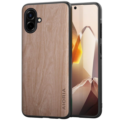 Case for Samsung Galaxy A17 5G funda Bamboo Wood Pattern PU Leather Back Cover for Samsung Galaxy a17 case (Yellow, Galaxy A17)