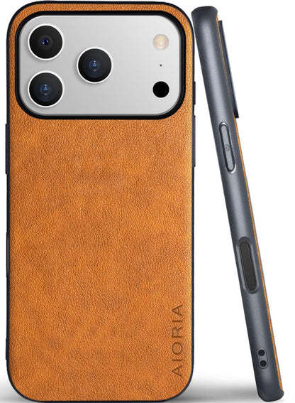AIORIA for iPhone 18 Pro Max Case Premium Leather Cover Retro Design Full Protective Case (Red, for iPhone 18 Pro Max)