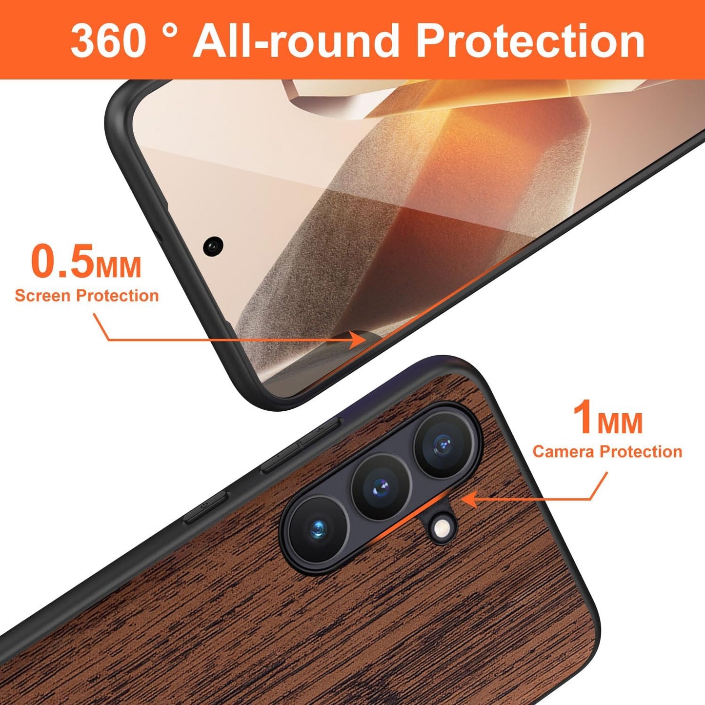 for Samsung Galaxy S25 FE Case Imitation Bamboo Pattern PU Leather Design Phone Protective Cover (Coffee, for Galaxy S25 FE)