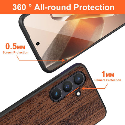 for Samsung Galaxy S25 FE Case Imitation Bamboo Pattern PU Leather Design Phone Protective Cover (Coffee, for Galaxy S25 FE)