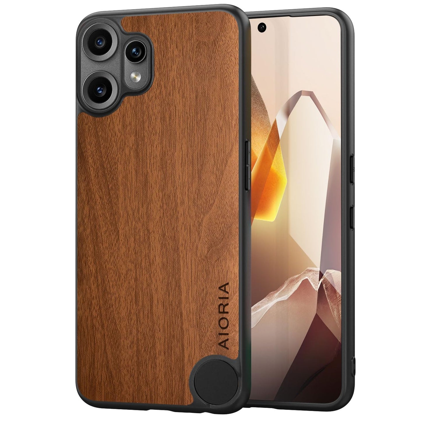 Case for Nothing Phone 3 5G funda Bamboo Wood Pattern PU Leather Back Cover for phone3 case (Yellow, Nothing Phone 3)