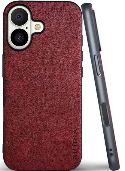 AIORIA for iPhone 18 Pro Max Case Premium Leather Cover Retro Design Full Protective Case (Red, for iPhone 18 Pro Max)