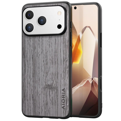 Case for iPhone 17 Pro Max Air Imitation Bamboo Pattern PU Leather Design Phone Case Protective Cover