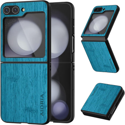 case for Samsung Galaxy Z Flip 5 6 7 Imitation Bamboo Pattern PU Leather Phone Case Protective Cover