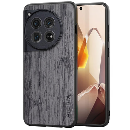 Case for Oneplus 12 12R Imitation Bamboo Pattern PU Leather Design Phone Case Protective Cover