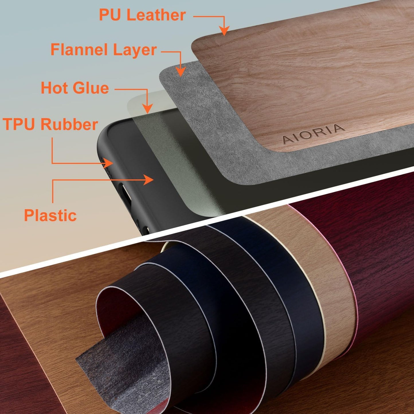 Case for iPhone 17 Pro 5G funda Bamboo Wood Pattern PU Leather Back Cover for iphone17 pro case (White, iPhone 17 Pro)