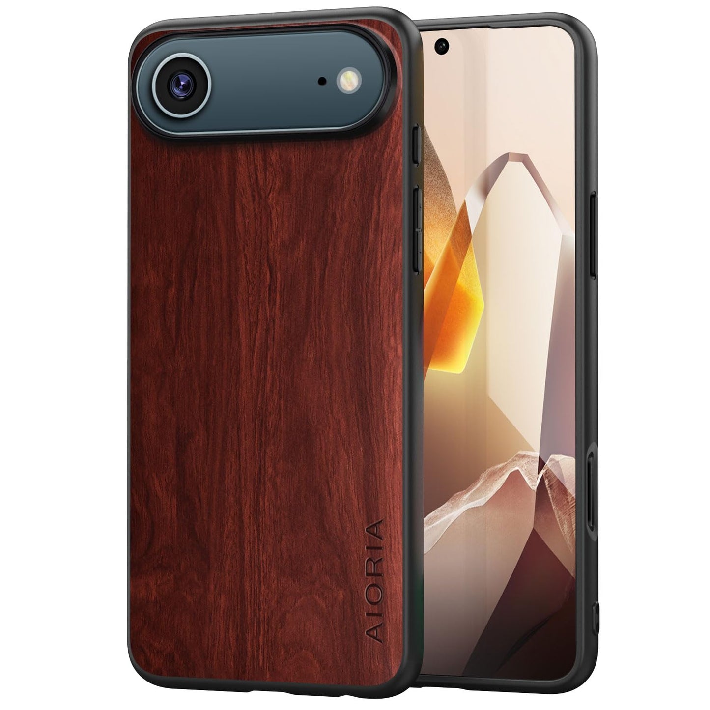 Case for iPhone 17 Pro 5G funda Bamboo Wood Pattern PU Leather Back Cover for iphone17 pro case (White, iPhone 17 Pro)