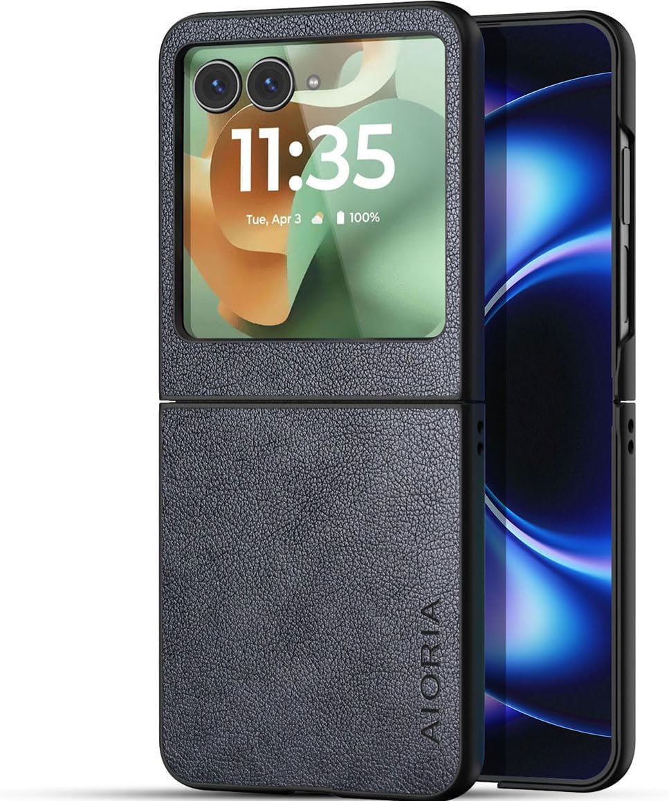 AIORIA for Motorola Razr Ultra 2026 Case Compatible Motorola Razr Ultra 2025 Case Premium Leather Cover Retro Design Full Protective Case (Coffee, for Razr Ultra 2026/2025)