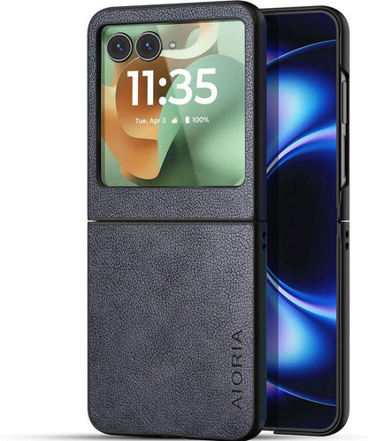 AIORIA for Motorola Razr Ultra 2026 Case Compatible Motorola Razr Ultra 2025 Case Premium Leather Cover Retro Design Full Protective Case (Coffee, for Razr Ultra 2026/2025)