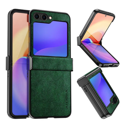 AIORIA for Samsung Galaxy Z Flip 8 Case Premium Leather Cover Retro Design Full Protective Case (Black, for Galaxy Z Flip8)