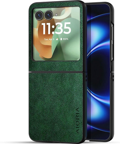 AIORIA for Motorola Razr Ultra 2026 Case Compatible Motorola Razr Ultra 2025 Case Premium Leather Cover Retro Design Full Protective Case (Coffee, for Razr Ultra 2026/2025)