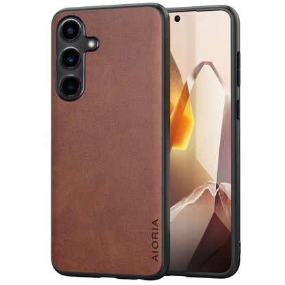 for Samsung Galaxy S25 Plus Case Simple Classic Design Durable Premium PU Leather Phone Case (Brown, for Samsung Galaxy S25 Plus)