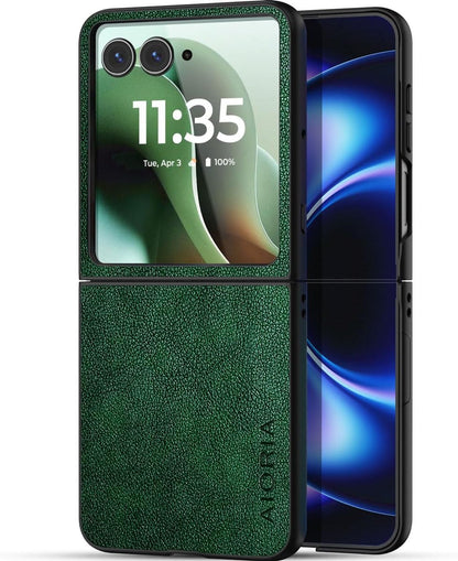 AIORIA for Motorola Razr Ultra 2026 Case Compatible Motorola Razr Ultra 2025 Case Premium Leather Cover Retro Design Full Protective Case (Coffee, for Razr Ultra 2026/2025)