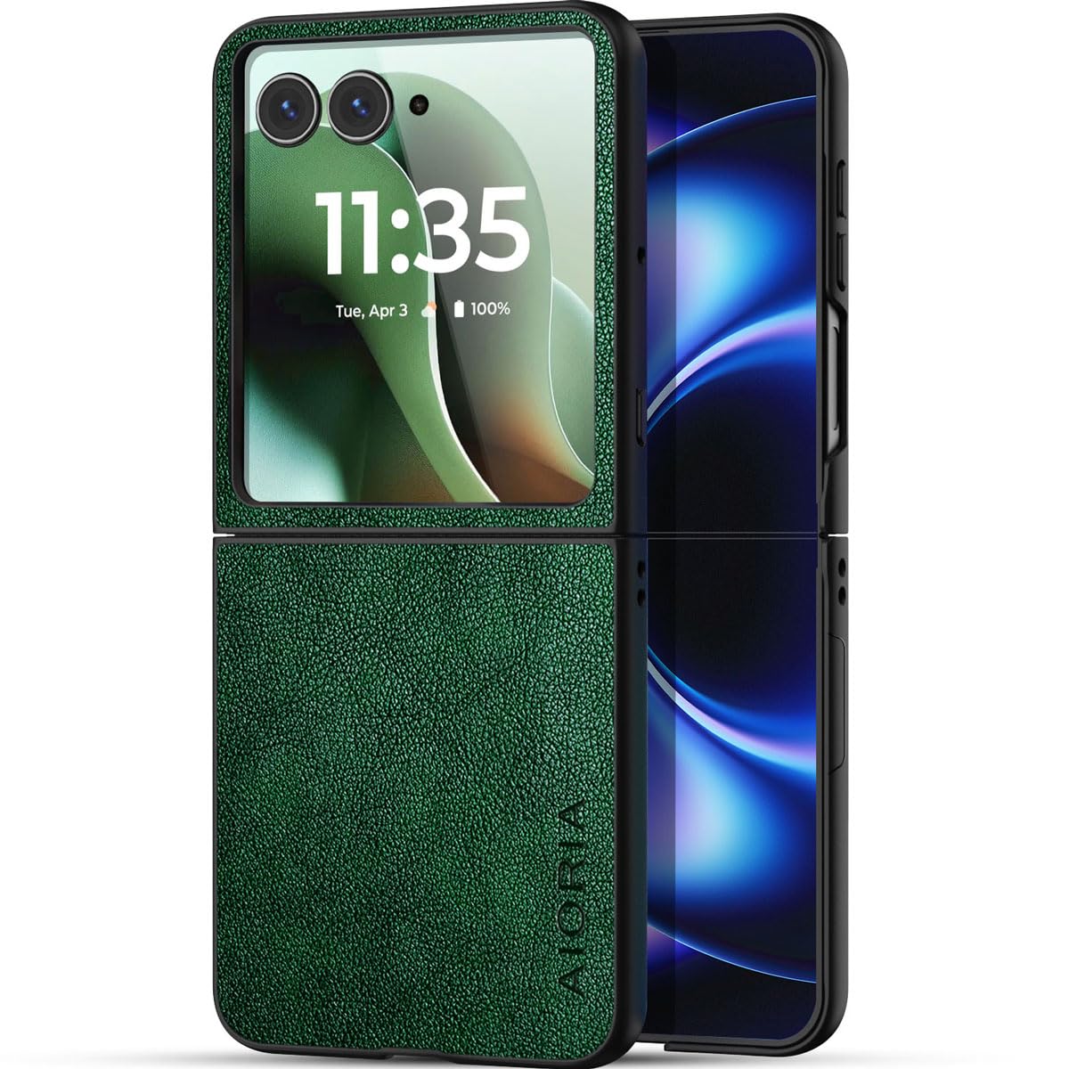 AIORIA for Motorola Razr Ultra 2026 Case Compatible Motorola Razr Ultra 2025 Case Premium Leather Cover Retro Design Full Protective Case (Coffee, for Razr Ultra 2026/2025)