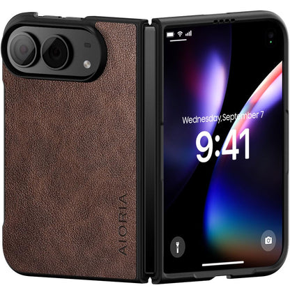 AIORIA for iPhone Duo Case Premium Leather Cover Retro Design Full Protective Case (Black, for iPhone Duo)