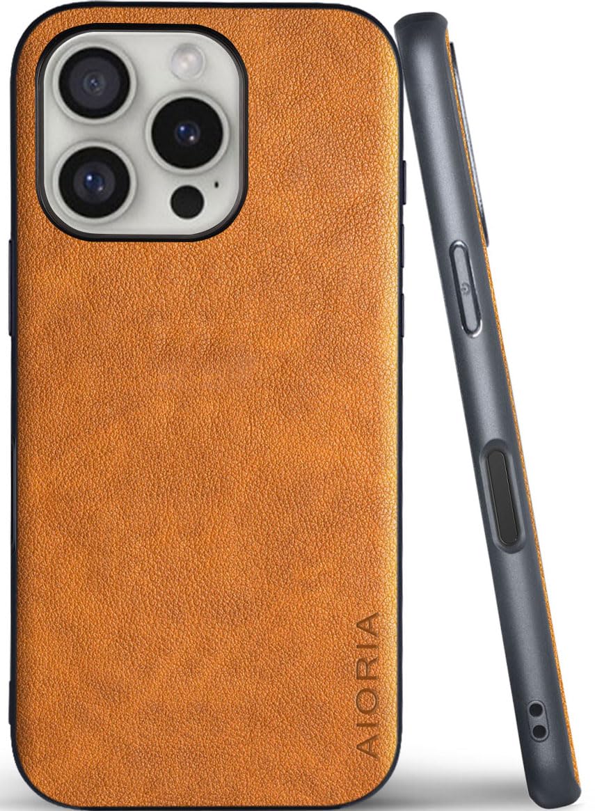 AIORIA for iPhone 18 Pro Max Case Premium Leather Cover Retro Design Full Protective Case (Red, for iPhone 18 Pro Max)