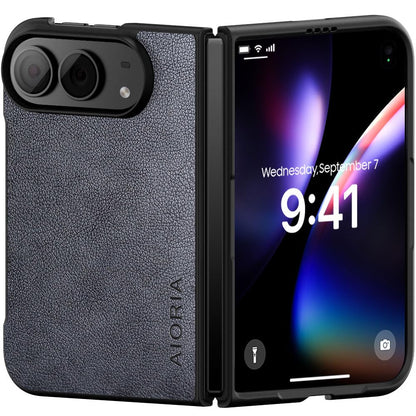 AIORIA for iPhone Duo Case Premium Leather Cover Retro Design Full Protective Case (Black, for iPhone Duo)