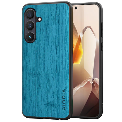 for Samsung Galaxy S25 FE Case Imitation Bamboo Pattern PU Leather Design Phone Protective Cover (Coffee, for Galaxy S25 FE)