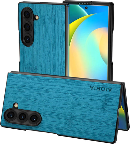Case for Samsung Galaxy Z Fold 5 6 7 Imitation Bamboo Pattern PU Leather Phone Case Protective Cover