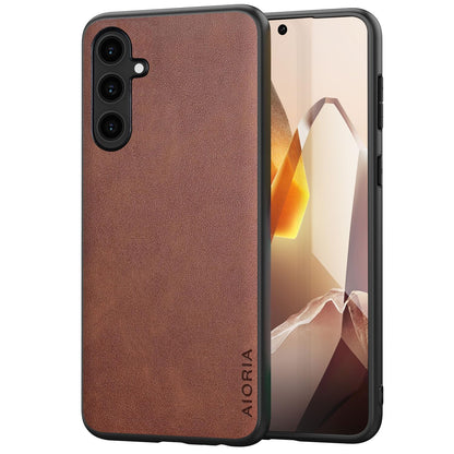 for Samsung Galaxy S25 Plus Case Simple Classic Design Durable Premium PU Leather Phone Case (Brown, for Samsung Galaxy S25 Plus)
