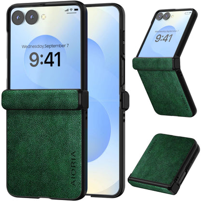 AIORIA for Samsung Galaxy Z Flip 8 Case Premium Leather Cover Retro Design Full Protective Case (Black, for Galaxy Z Flip8)