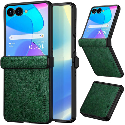 AIORIA for Samsung Galaxy Z Flip 8 Case Premium Leather Cover Retro Design Full Protective Case (Black, for Galaxy Z Flip8)