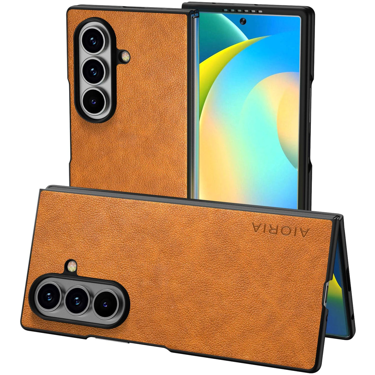 AIORIA for Samsung Galaxy Z Fold 8 Ultra Case Premium Leather Cover Retro Design Full Protective Case