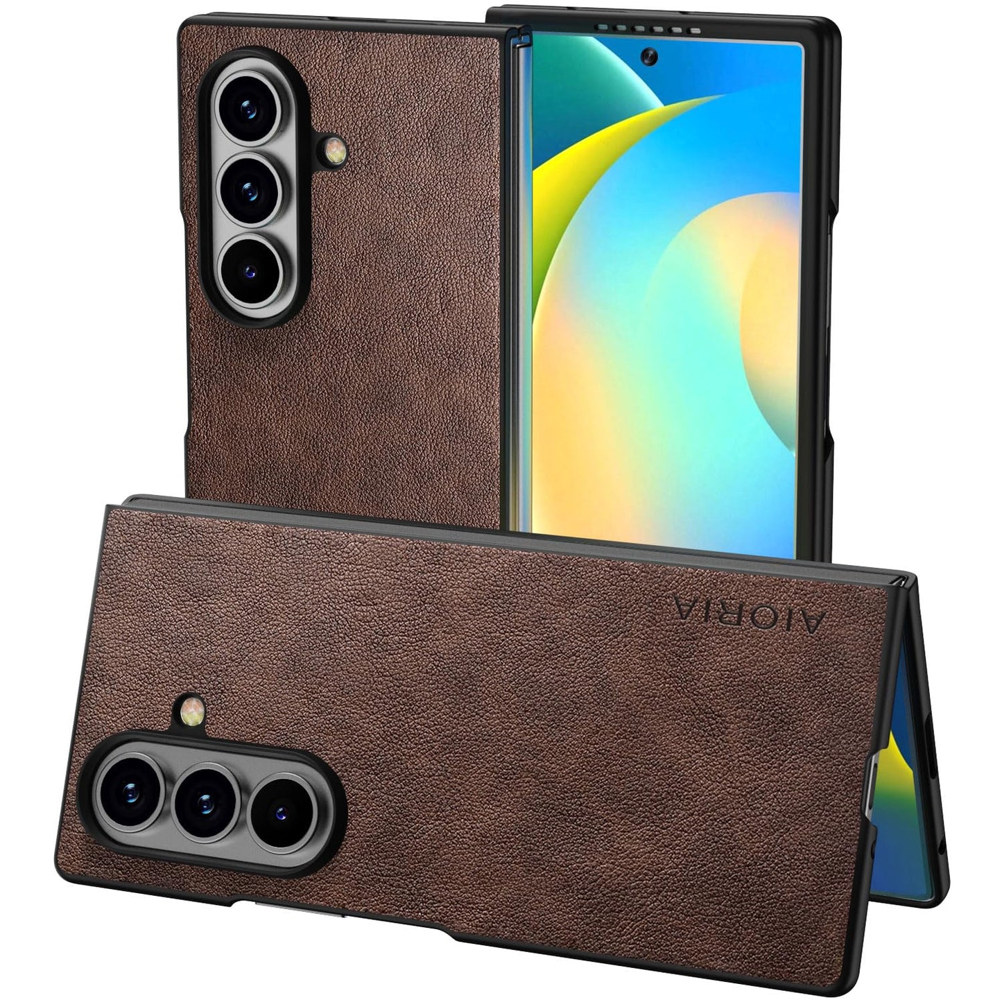 AIORIA for Samsung Galaxy Z Fold 8 Ultra Case Premium Leather Cover Retro Design Full Protective Case