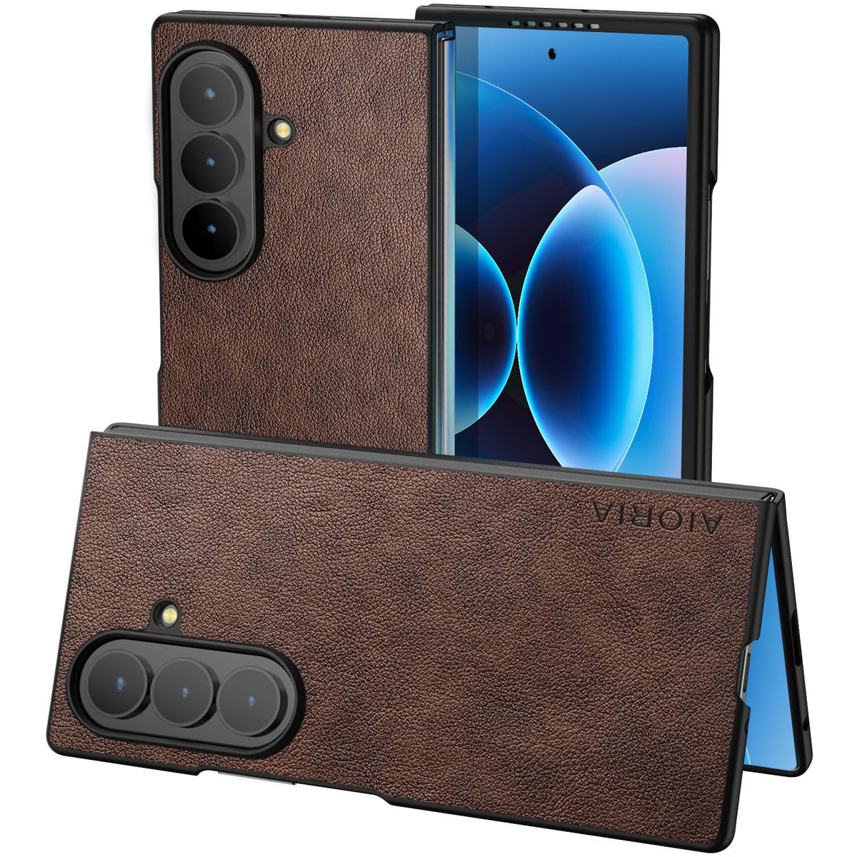 AIORIA for Samsung Galaxy Z Fold 8 Ultra Case Premium Leather Cover Retro Design Full Protective Case