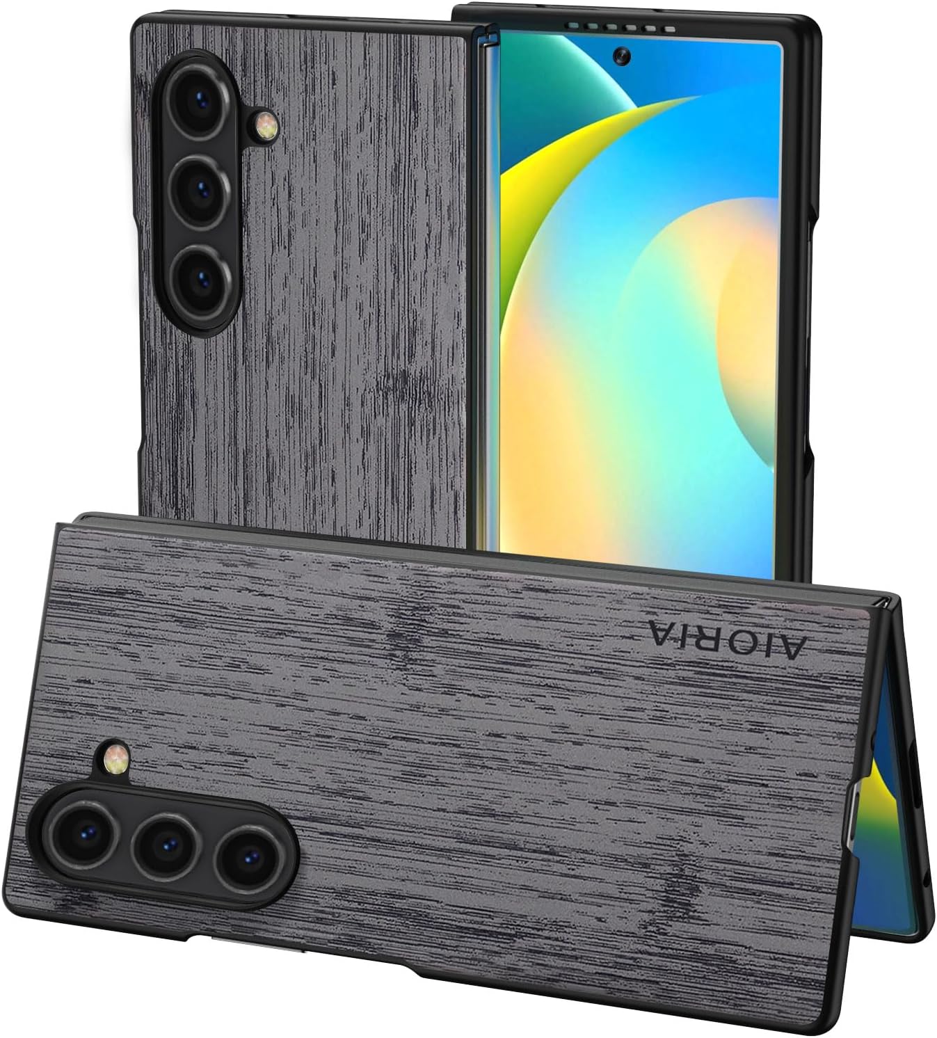 Case for Samsung Galaxy Z Fold 5 6 7 Imitation Bamboo Pattern PU Leather Phone Case Protective Cover