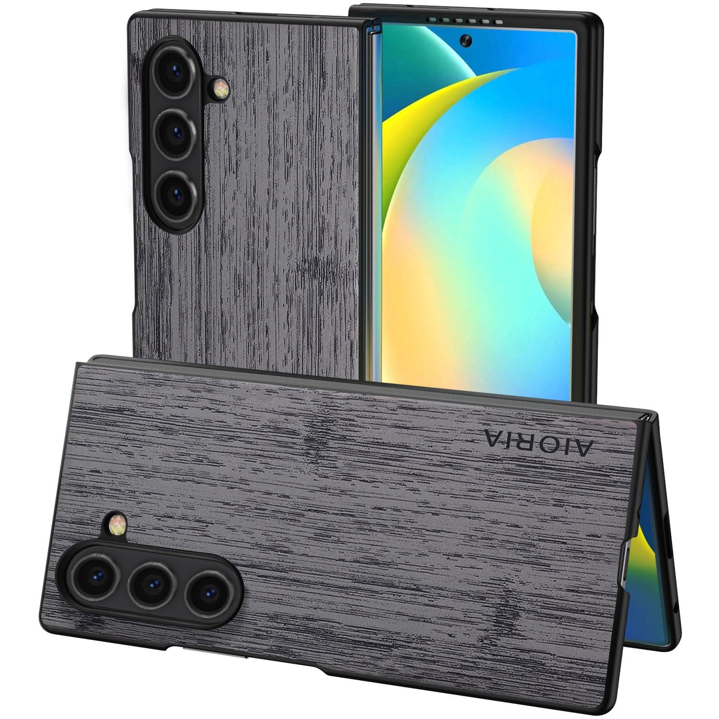 Case for Samsung Galaxy Z Fold 5 6 7 Imitation Bamboo Pattern PU Leather Phone Case Protective Cover