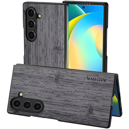 Case for Samsung Galaxy Z Fold 5 6 7 Imitation Bamboo Pattern PU Leather Phone Case Protective Cover