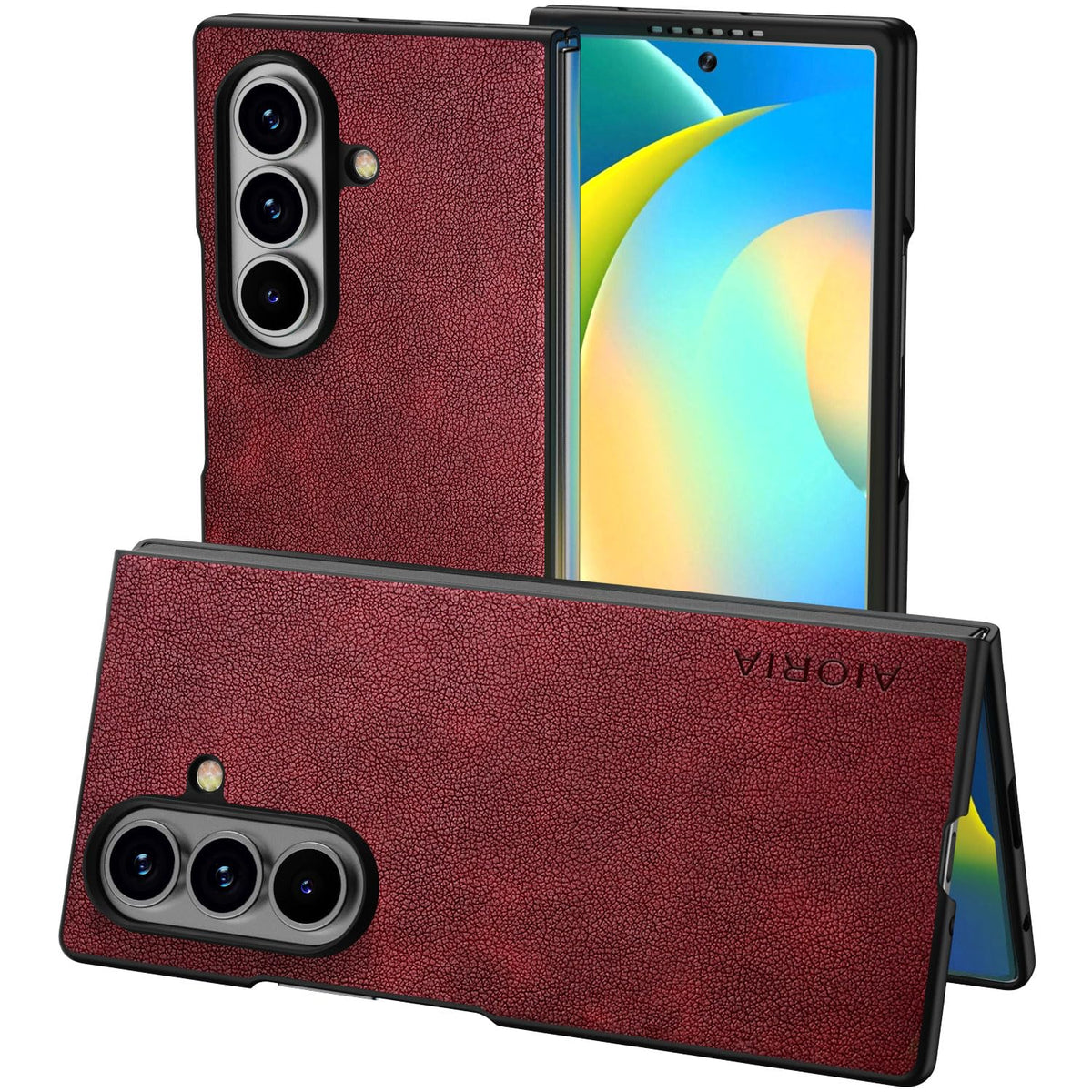 AIORIA for Samsung Galaxy Z Fold 8 Ultra Case Premium Leather Cover Retro Design Full Protective Case