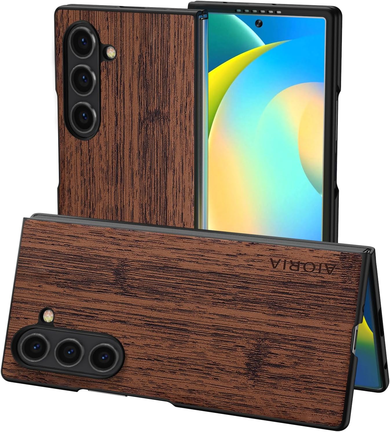 Case for Samsung Galaxy Z Fold 5 6 7 Imitation Bamboo Pattern PU Leather Phone Case Protective Cover