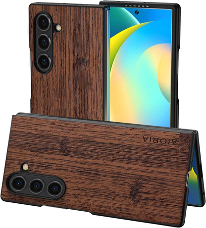 Case for Samsung Galaxy Z Fold 5 6 7 Imitation Bamboo Pattern PU Leather Phone Case Protective Cover