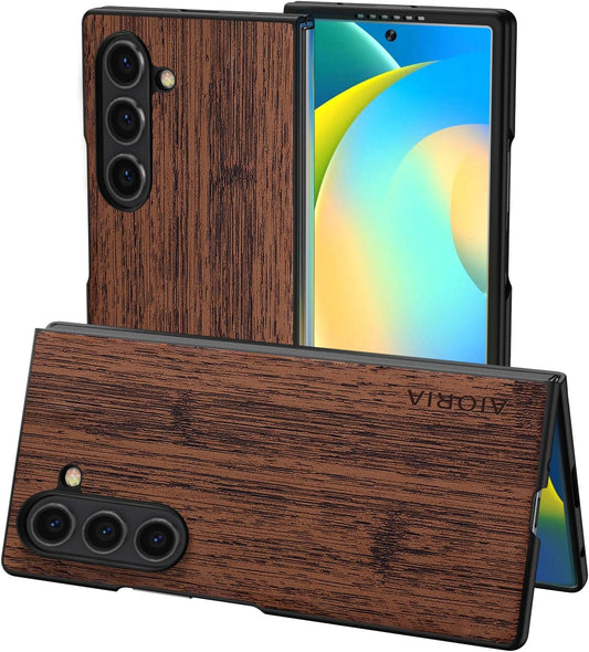 Case for Samsung Galaxy Z Fold 5 6 7 Imitation Bamboo Pattern PU Leather Phone Case Protective Cover