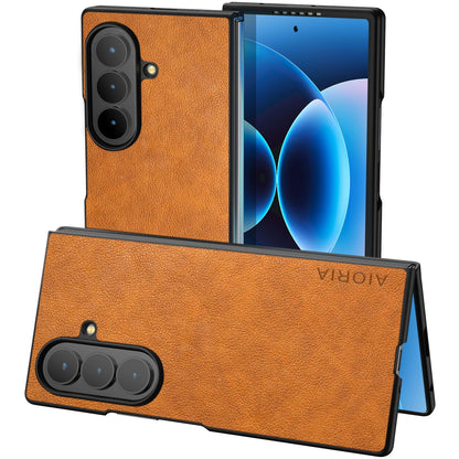 AIORIA for Samsung Galaxy Z Fold 8 Ultra Case Premium Leather Cover Retro Design Full Protective Case