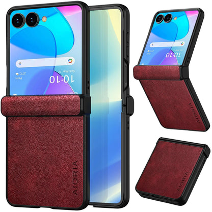 AIORIA for Samsung Galaxy Z Flip 8 Case Premium Leather Cover Retro Design Full Protective Case (Black, for Galaxy Z Flip8)