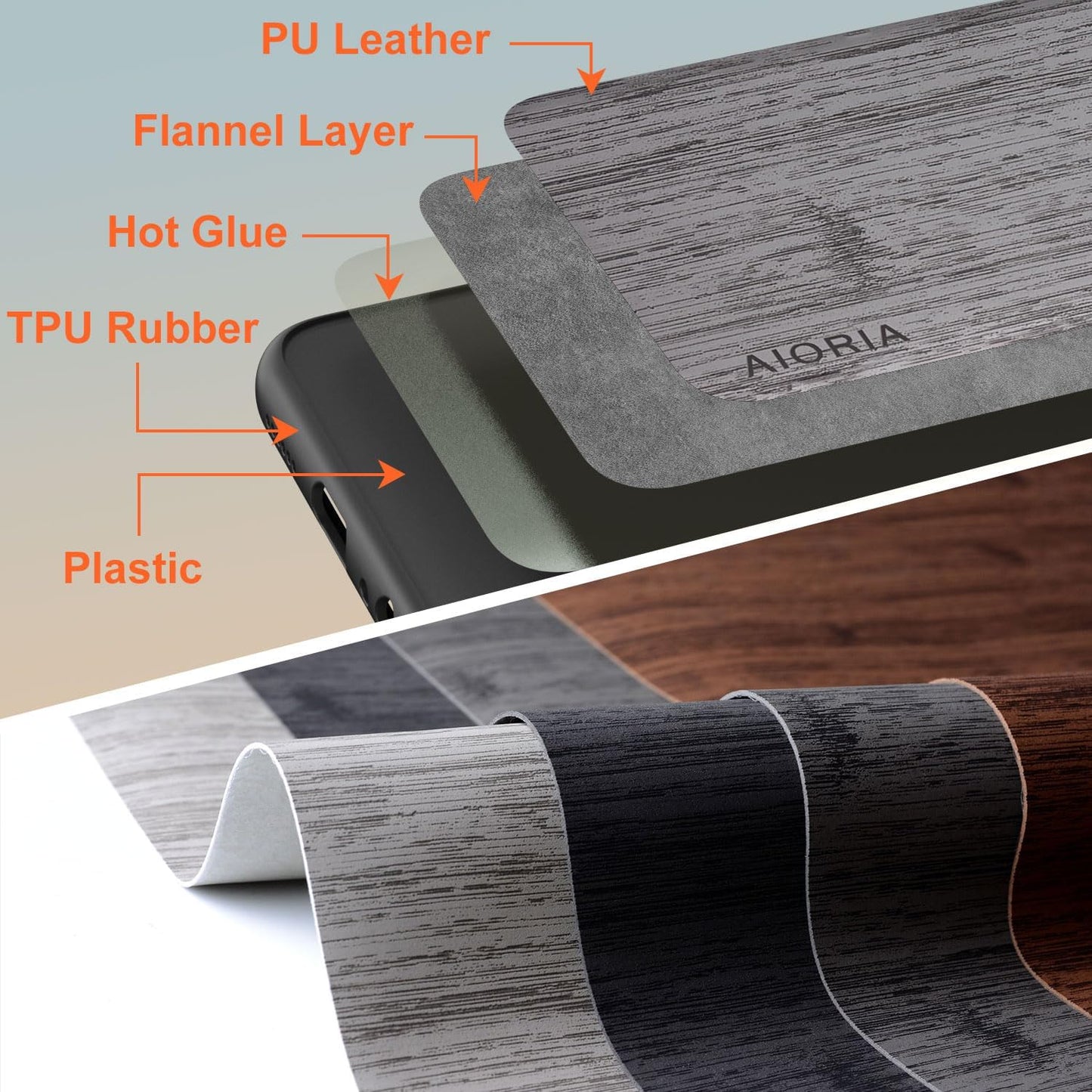 Case for iPhone 17 Pro Max Air Imitation Bamboo Pattern PU Leather Design Phone Case Protective Cover