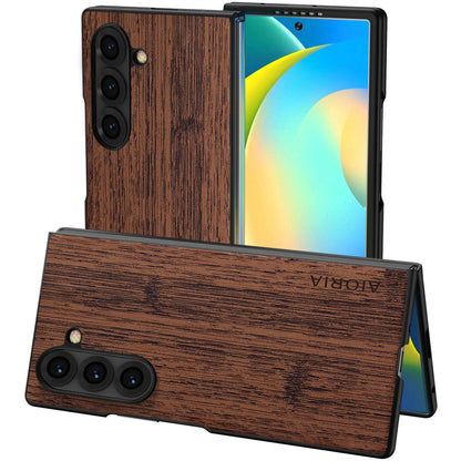 Case for Samsung Galaxy Z Fold 5 6 7 Imitation Bamboo Pattern PU Leather Phone Case Protective Cover