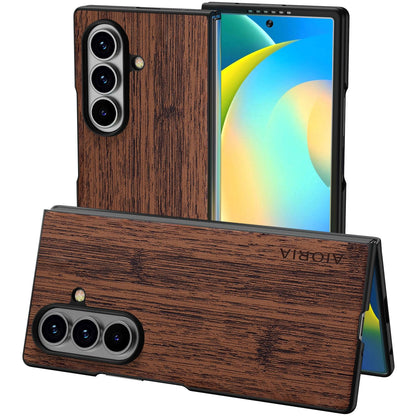 Case for Samsung Galaxy Z Fold 5 6 7 Imitation Bamboo Pattern PU Leather Phone Case Protective Cover