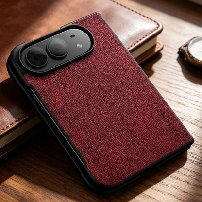 AIORIA for iPhone Duo Case Premium Leather Cover Retro Design Full Protective Case (Black, for iPhone Duo)